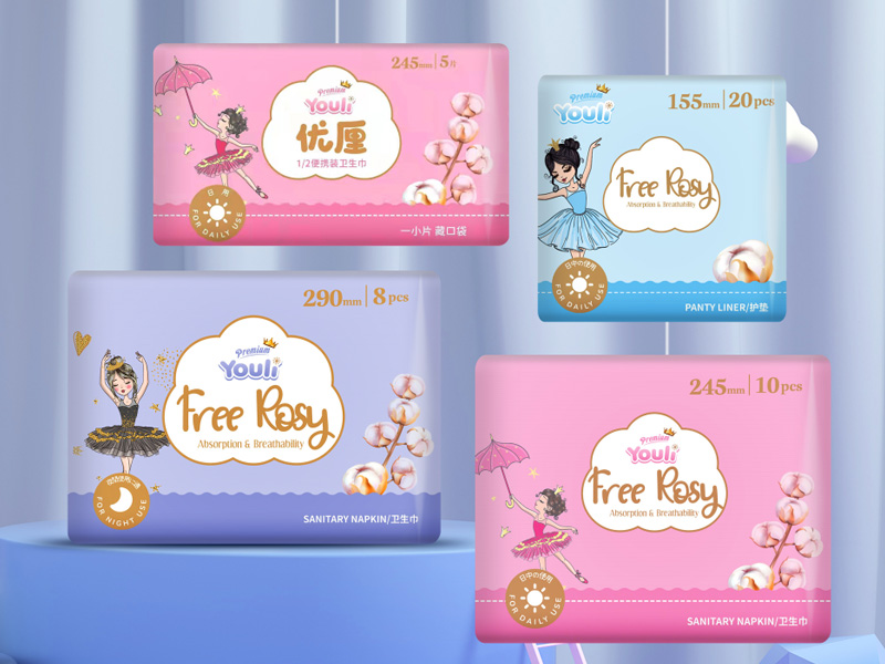 Ultra-Thin Anion & Herbal Sanitary Napkins with Wings